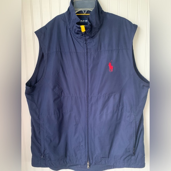 Polo Golf Ralph Lauren-M-Sleeveless Vest, Navy Blue w/embroidered red horse logo - Picture 2 of 9
